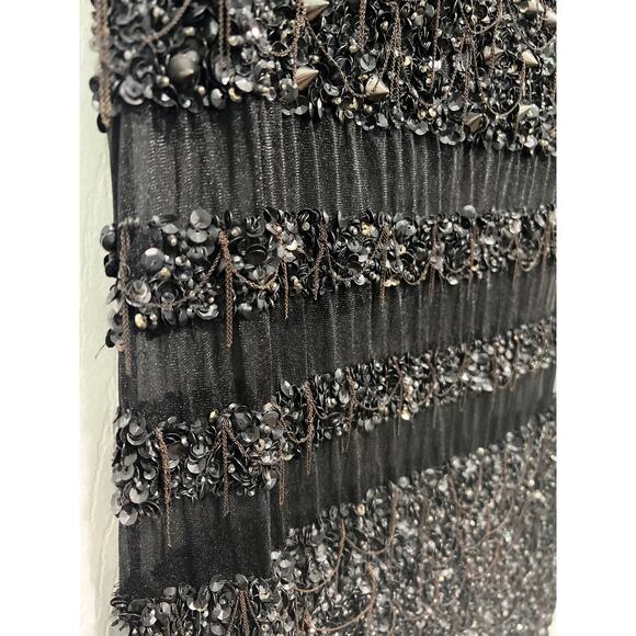 AllSaints Spitalfields Hand Embellished Beaded and Sheer Mini Dress EUR 34 US 2 - Picture 3 of 12